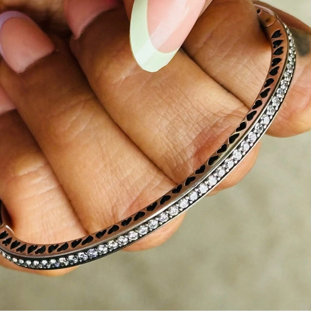 Pandora Elegant Pink Enamel Bangle Bracelet - Picture 6 of 6